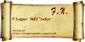 Fluger Nándor névjegykártya